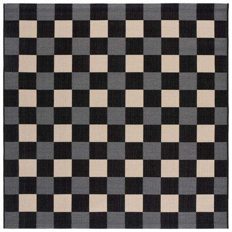 Safavieh Courtyard 6'-7" x 6'-7" Rug in Black / Beige