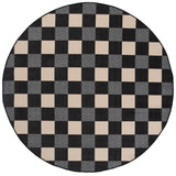 Safavieh Courtyard 6'-7" x 6'-7" Rug in Black / Beige