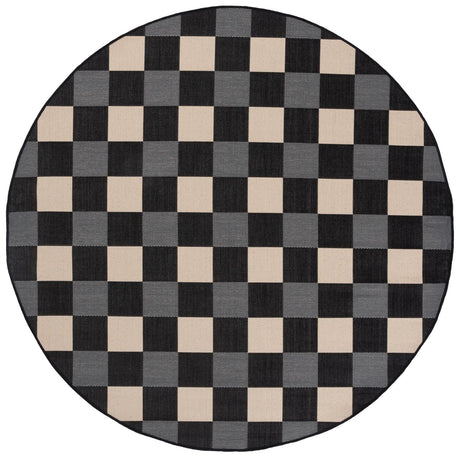 Safavieh Courtyard 6'-7" x 6'-7" Rug in Black / Beige