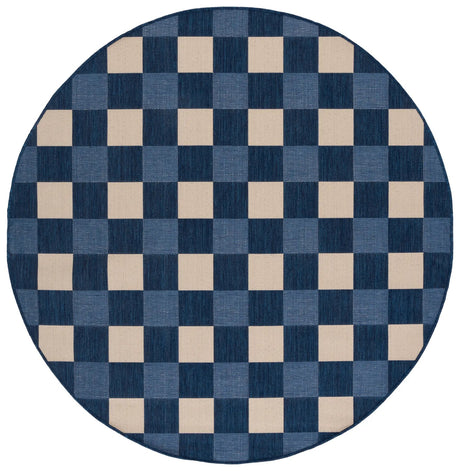 Safavieh Courtyard 6'-7" x 6'-7" Rug in Navy / Beige