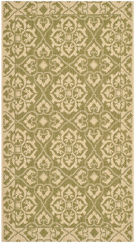 Safavieh Courtyard Cy6550 - 24 Green / Creme Rugs - Safavieh - cy6550 - 24 - 8r