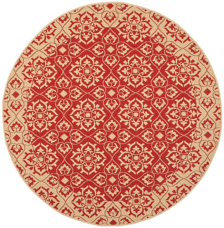 Safavieh Courtyard Cy6550 - 28 Red / Creme Rugs - Safavieh - cy6550 - 28 - 5r