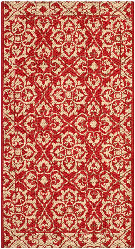 Safavieh Courtyard Cy6550 - 28 Red / Creme Rugs - Safavieh - cy6550 - 28 - 5r