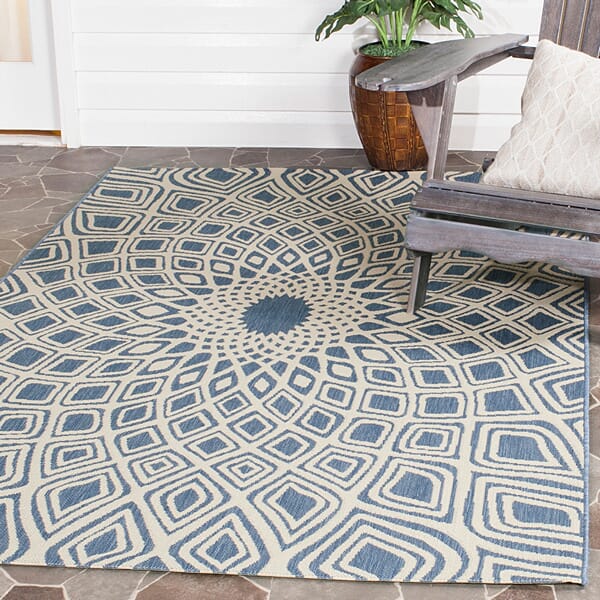 Safavieh Courtyard Cy6616 - 23321 Blue / Beige Rugs - Safavieh - cy6616 - 23321 - 2