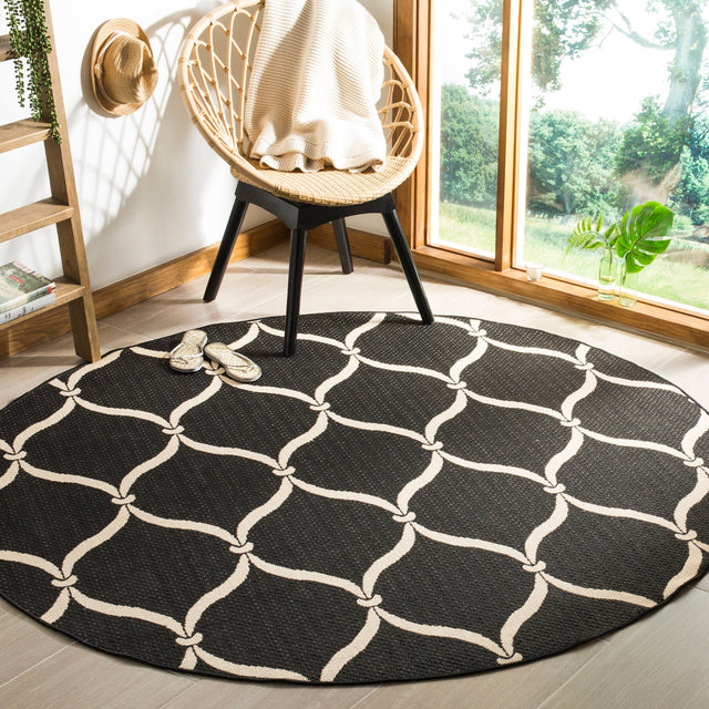 Safavieh Courtyard Cy6654 - 256 Black/Beige Rug - Safavieh - cy6654 - 256 - 7r