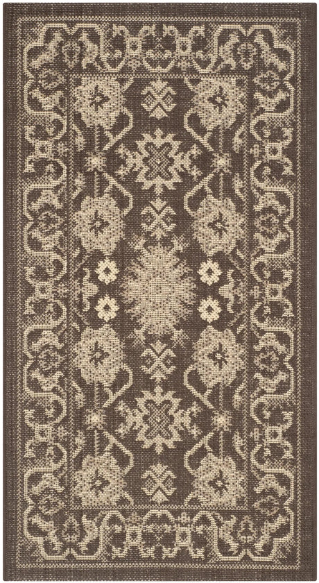 Safavieh Courtyard 2'-0" x 3'-7" Rug in Chocolate / Cream