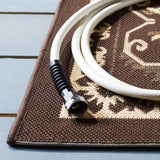 Safavieh Courtyard 5'-3" x 7'-7" Rug in Chocolate / Cream