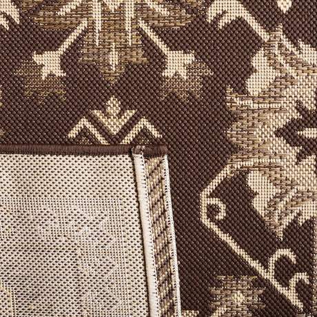 Safavieh Courtyard 5'-3" x 7'-7" Rug in Chocolate / Cream