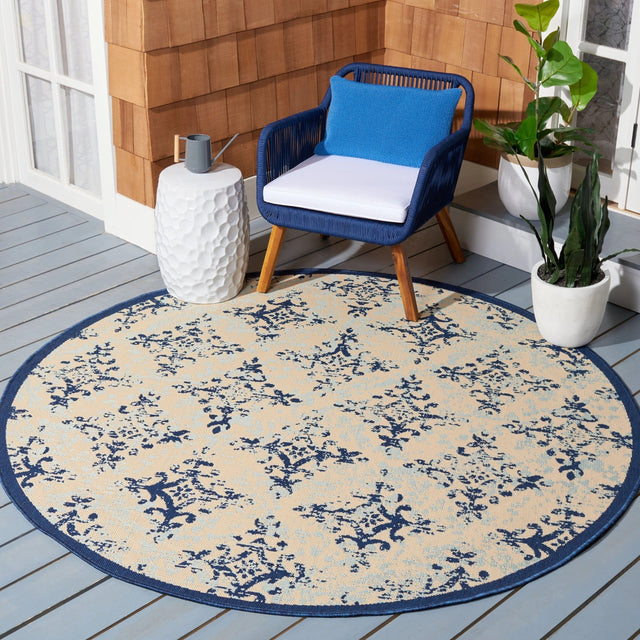 Safavieh Courtyard Cy6784 - 25812 Ivory/Navy Rugs - Safavieh - cy6784 - 25812 - 7r