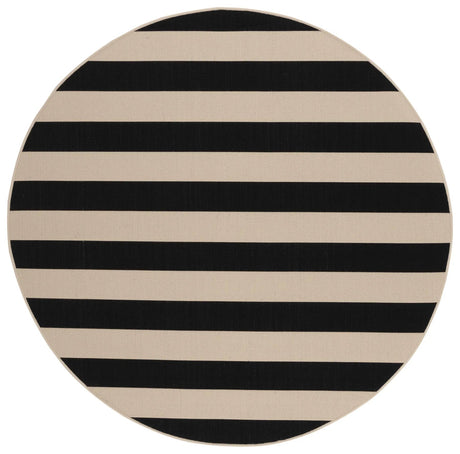 Safavieh Courtyard 5'-3" x 5'-3" Rug in Beige / Black