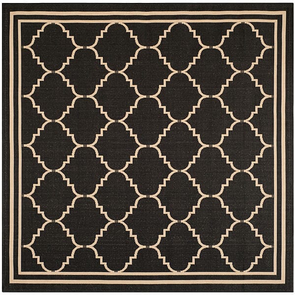 Safavieh Courtyard Cy6889 - 26 Black / Creme Rugs - Safavieh - cy6889 - 26 - 7sq