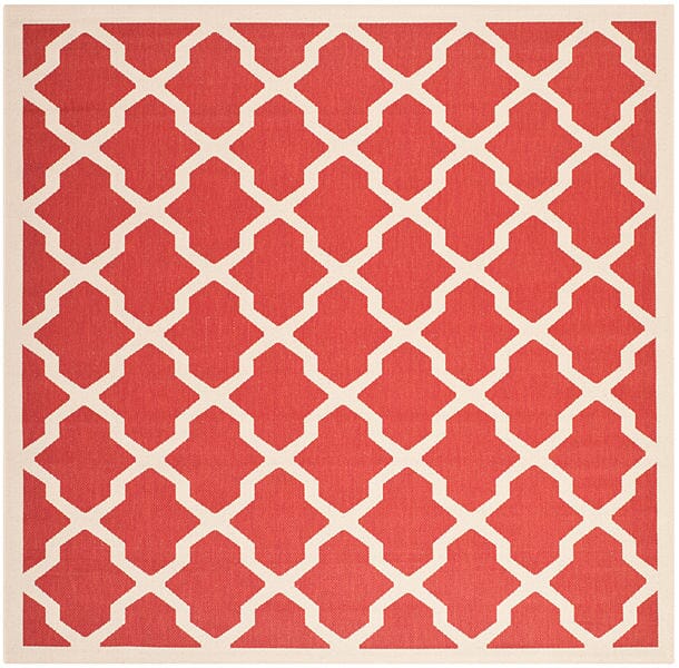 Safavieh Courtyard Cy6903 - 248 Red / Bone Rugs - Safavieh - cy6903 - 248 - 4sq