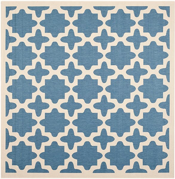 Safavieh Courtyard Cy6913 - 243 Blue / Beige Rugs - Safavieh - cy6913 - 243 - 4sq