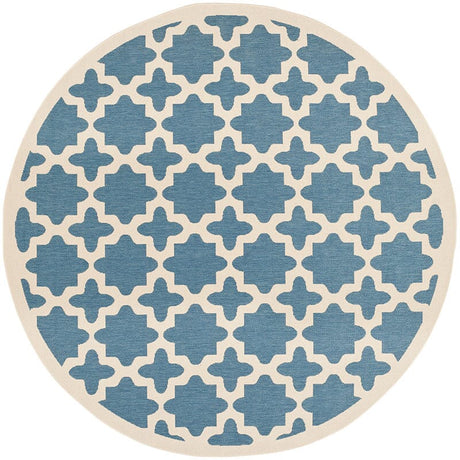 Safavieh Courtyard Cy6913 - 243 Blue / Beige Rugs - Safavieh - cy6913 - 243 - 5r