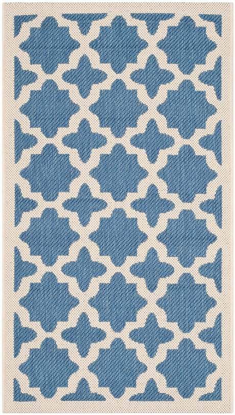 Safavieh Courtyard Cy6913 - 243 Blue / Beige Rugs - Safavieh - cy6913 - 243 - 5r