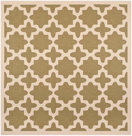 Safavieh Courtyard Cy6913 - 244 Green / Beige Rugs - Safavieh - cy6913 - 244 - 4sq