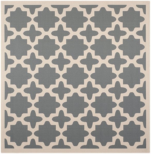 Safavieh Courtyard Cy6913 - 246 Anthracite / Beige Rugs - Safavieh - cy6913 - 246 - 4sq