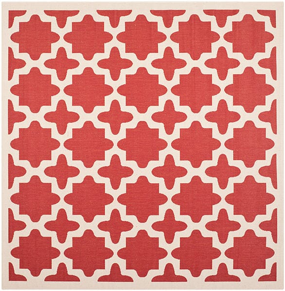 Safavieh Courtyard Cy6913 - 248 Red / Bone Rugs - Safavieh - cy6913 - 248 - 4sq