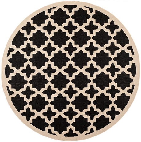 Safavieh Courtyard Cy6913 - 266 Black / Beige Rugs - Safavieh - cy6913 - 266 - 4r