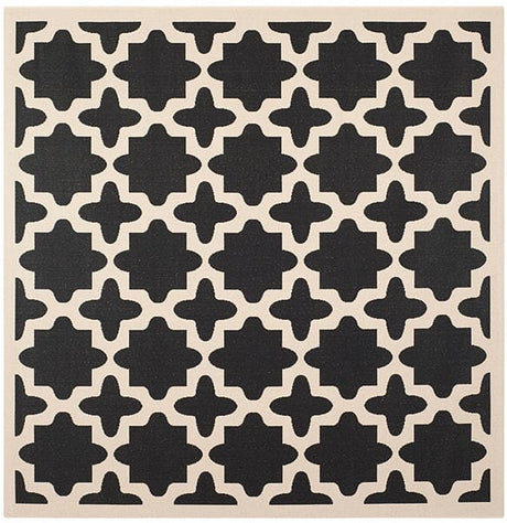 Safavieh Courtyard Cy6913 - 266 Black / Beige Rugs - Safavieh - cy6913 - 266 - 4sq