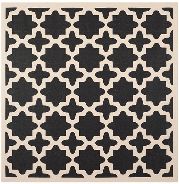 Safavieh Courtyard Cy6913 - 266 Black / Beige Rugs - Safavieh - cy6913 - 266 - 4sq