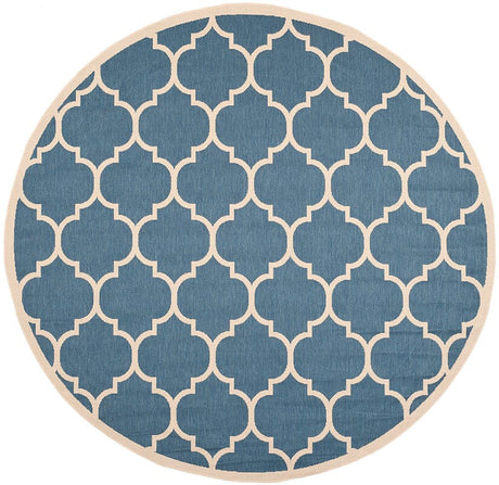 Safavieh Courtyard Cy6914 - 243 Blue / Beige Rugs - Safavieh - cy6914 - 243 - 5r