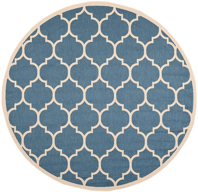 Safavieh Courtyard Cy6914 - 243 Blue / Beige Rugs - Safavieh - cy6914 - 243 - 5r