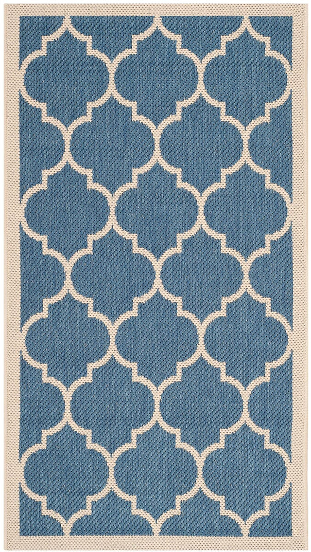 Safavieh Courtyard Cy6914 - 243 Blue / Beige Rugs - Safavieh - cy6914 - 243 - 5r