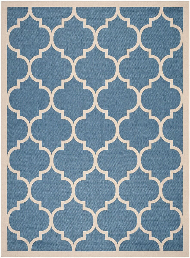 Safavieh Courtyard Cy6914 - 243 Blue / Beige Rugs - Safavieh - cy6914 - 243 - 5r