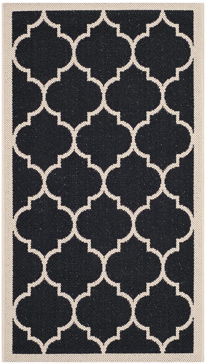 Safavieh Courtyard Cy6914 - 266 Black / Beige Rugs - Safavieh - cy6914 - 266 - 4r