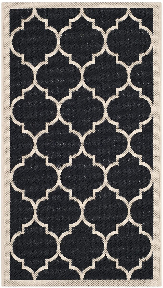 Safavieh Courtyard Cy6914 - 266 Black / Beige Rugs - Safavieh - cy6914 - 266 - 4r