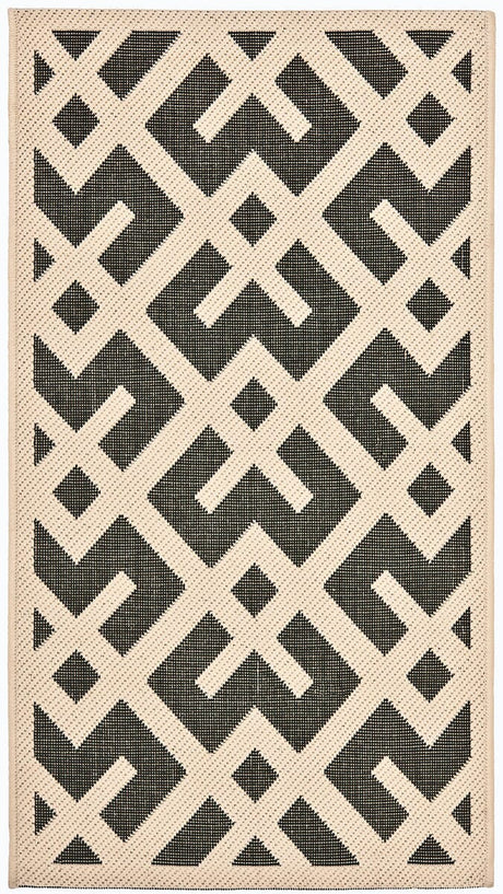 Safavieh Courtyard Cy6915 - 216 Black / Beige Rugs - Safavieh - cy6915 - 216 - 5r