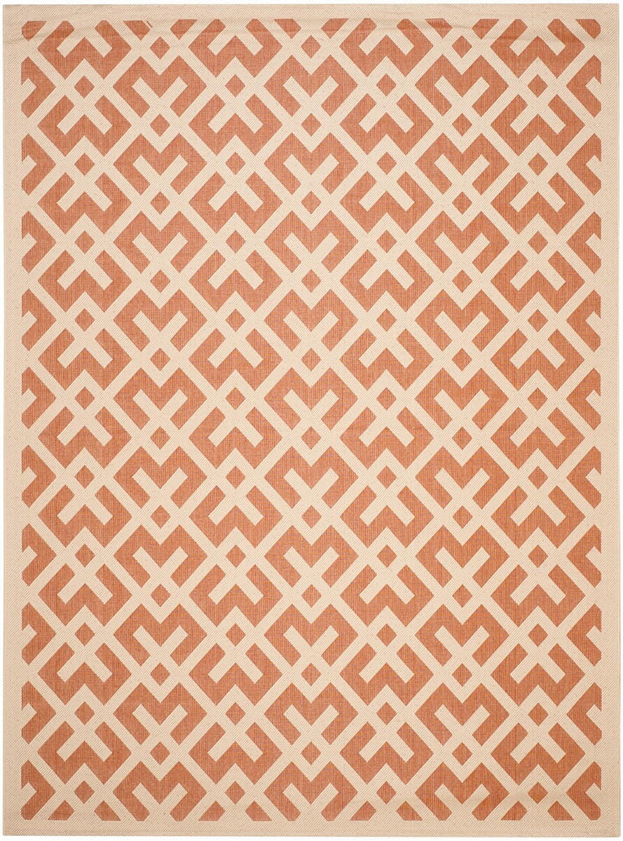 Safavieh Courtyard Cy6915 - 231 Terracotta / Bone Rugs - Safavieh - cy6915 - 231 - 5r