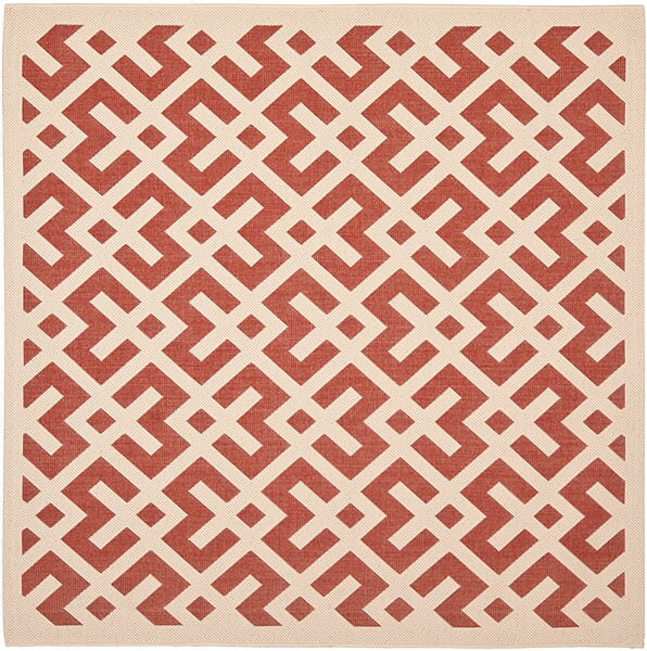 Safavieh Courtyard Cy6915 - 238 Red / Bone Rugs - Safavieh - cy6915 - 238 - 4sq