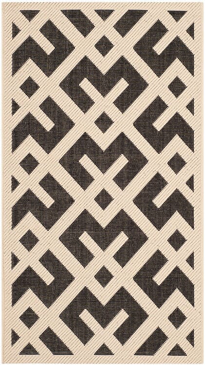 Safavieh Courtyard Cy6915 - 256 Beige / Black Rugs - Safavieh - cy6915 - 256 - 212