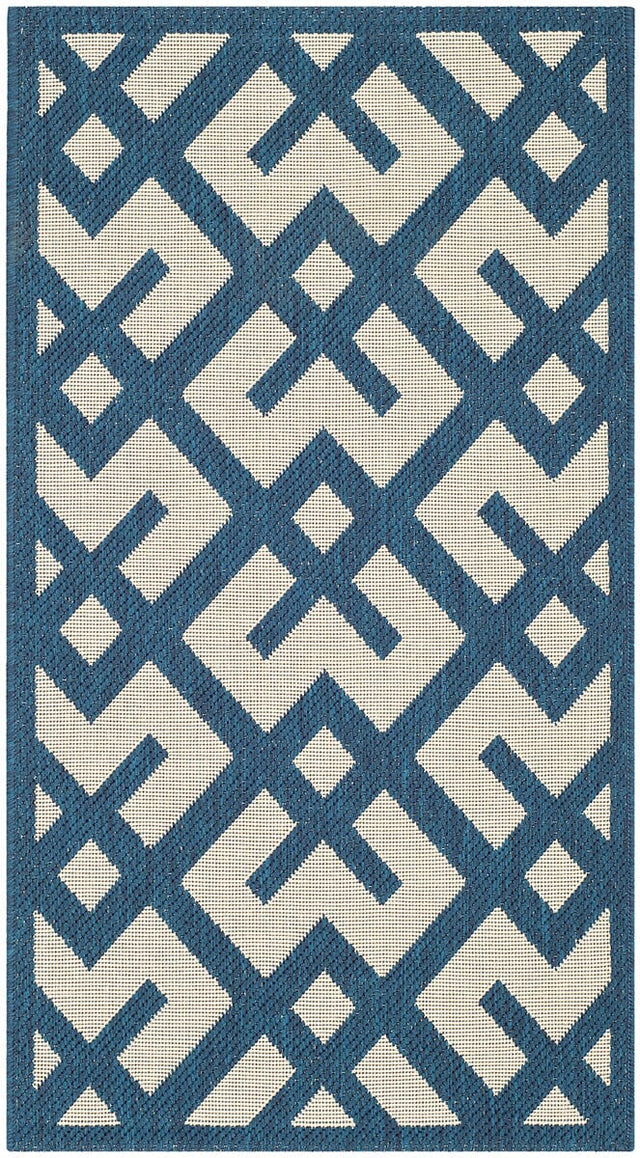 Safavieh Courtyard Cy6915 - 268 Navy / Beige Rugs - Safavieh - cy6915 - 268 - 5r