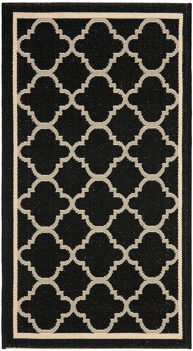 Safavieh Courtyard Cy6918 - 226 Black / Beige Rugs - Safavieh - cy6918 - 226 - 4r