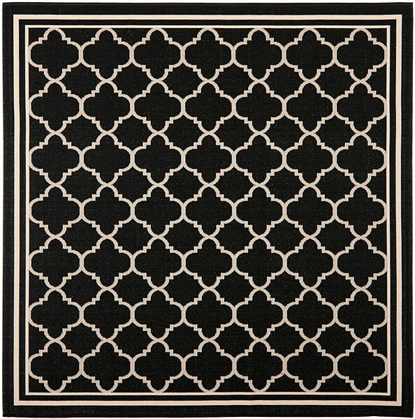 Safavieh Courtyard Cy6918 - 226 Black / Beige Rugs - Safavieh - cy6918 - 226 - 4sq