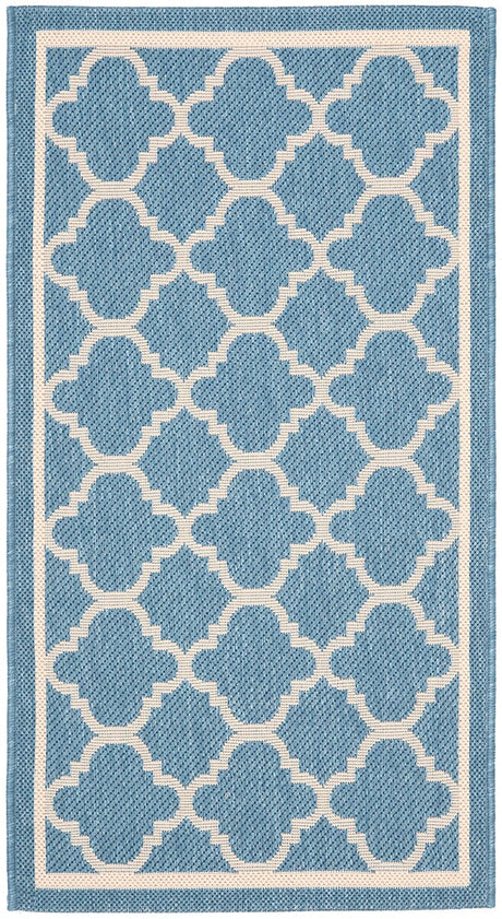 Safavieh Courtyard Cy6918 - 243 Blue / Beige Rugs - Safavieh - cy6918 - 243 - 4r