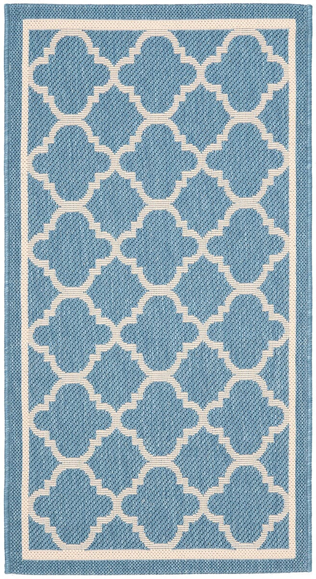 Safavieh Courtyard Cy6918 - 243 Blue / Beige Rugs - Safavieh - cy6918 - 243 - 4r