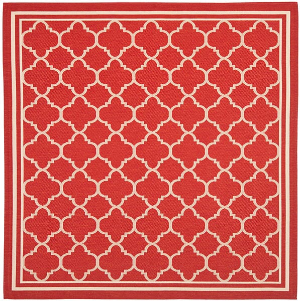 Safavieh Courtyard Cy6918 - 248 Red / Bone Rugs - Safavieh - cy6918 - 248 - 4sq