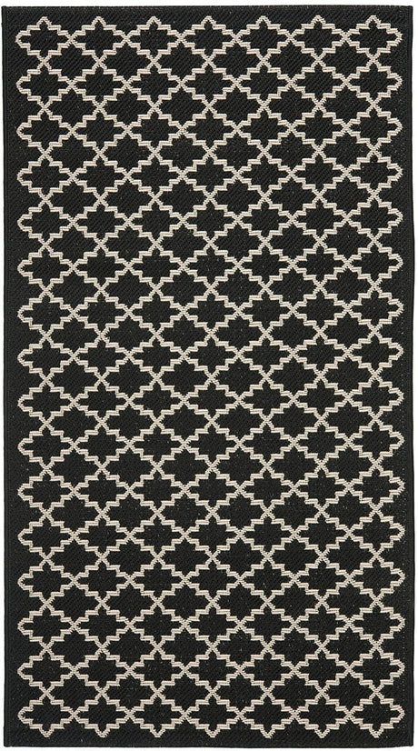 Safavieh Courtyard Cy6919 - 226 Black / Beige Rugs - Safavieh - cy6919 - 226 - 5r