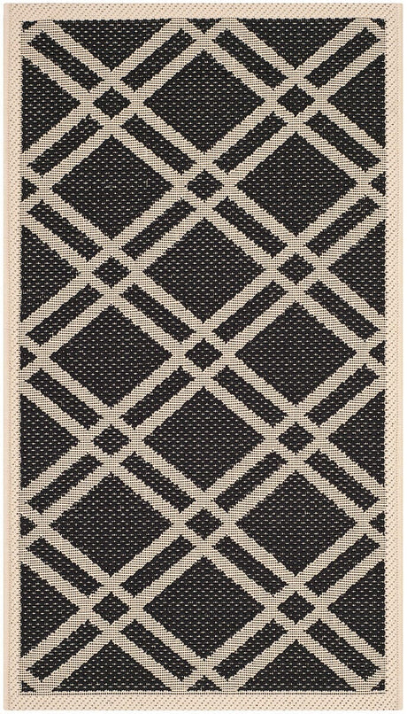 Safavieh Courtyard Cy6923 - 266 Black / Beige Rugs - Safavieh - cy6923 - 266 - 8r