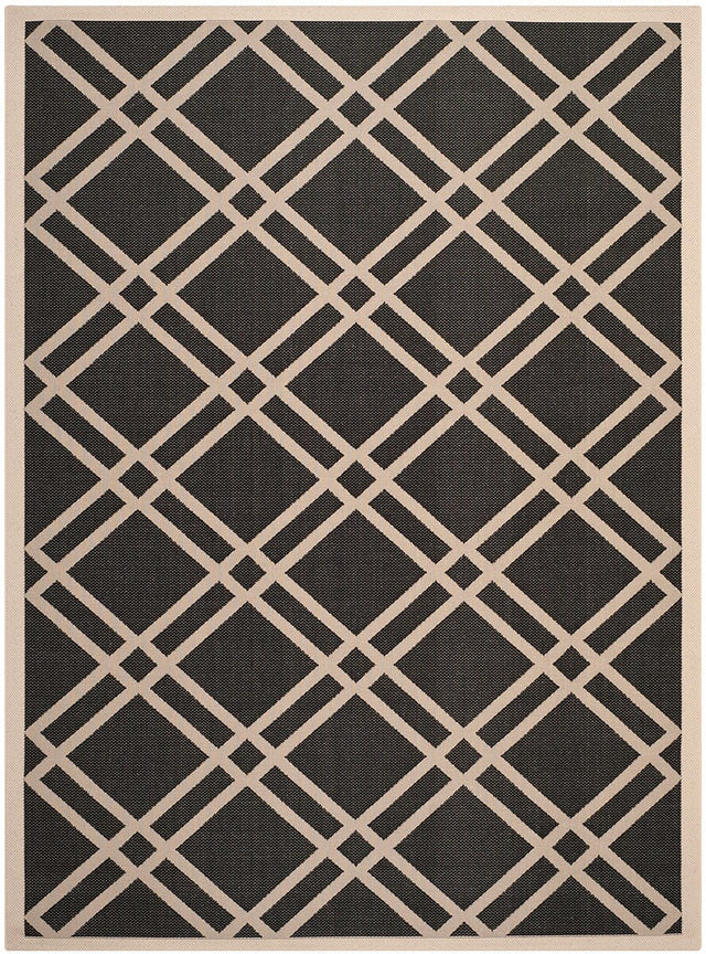 Safavieh Courtyard Cy6923 - 266 Black / Beige Rugs - Safavieh - cy6923 - 266 - 8r