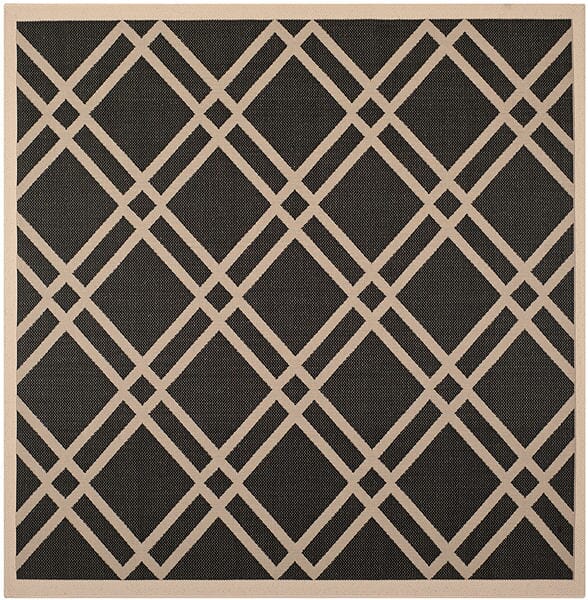 Safavieh Courtyard Cy6923 - 266 Black / Beige Rugs - Safavieh - cy6923 - 266 - 8sq