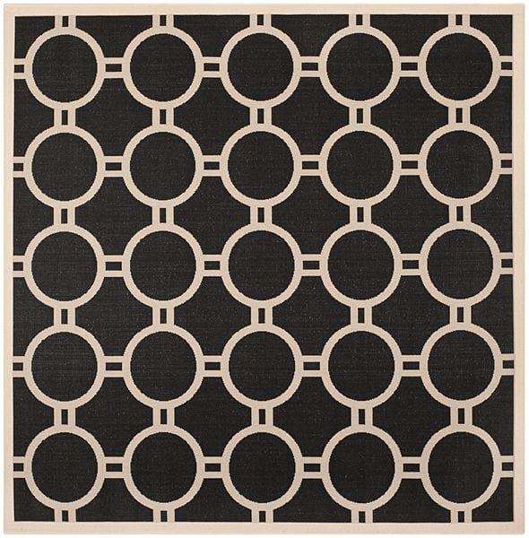 Safavieh Courtyard Cy6924 - 266 Black / Beige Rugs - Safavieh - cy6924 - 266 - 8sq