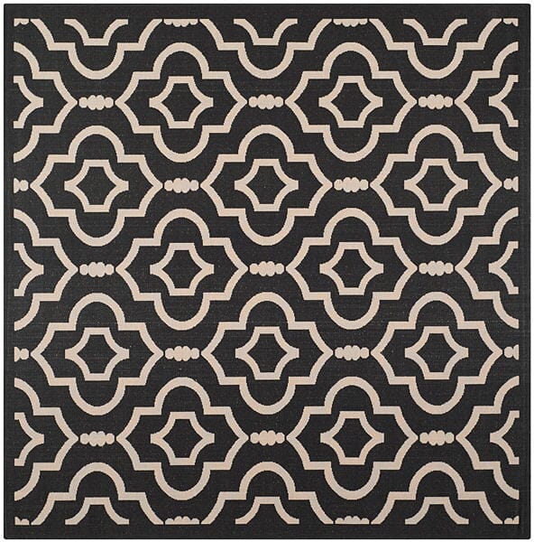 Safavieh Courtyard Cy6926 - 266 Black / Beige Rugs - Safavieh - cy6926 - 266 - 8sq