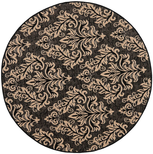 Safavieh Courtyard Cy6930 - 26 Black / Creme Rugs - Safavieh - cy6930 - 26 - 5r