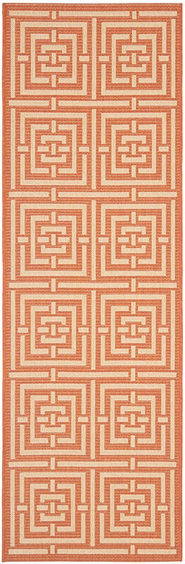 Safavieh Courtyard Cy6937 - 21 Terracotta / Cream Rugs - Safavieh - cy6937 - 21 - 27