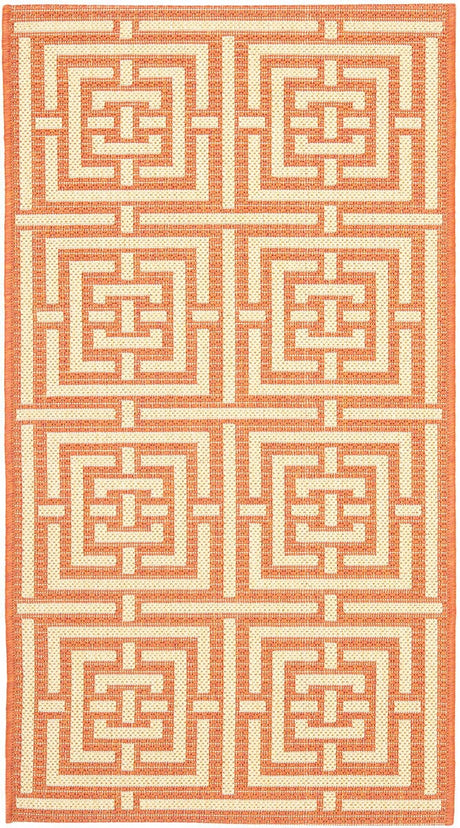 Safavieh Courtyard Cy6937 - 21 Terracotta / Cream Rugs - Safavieh - cy6937 - 21 - 5r